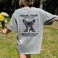 Personal Stalker French Bulldog Women's Comfort Colors T-Shirt Back Print Grey