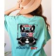 Chill The Fourth Out 4th Of July Cute French Bulldog Women's Comfort Colors T-Shirt Back Print Chalky Mint
