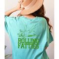 French Bulldog Rolling Fatties Dog Lover Puppy Owner Women's Comfort Colors T-Shirt Back Print Chalky Mint