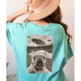 French Bulldog And UFO UFO And French Bulldog Selfie Women's Comfort Colors T-Shirt Back Print Chalky Mint