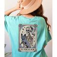 Frenchie Dog Mom Tarot Card French Bulldog Skeleton Mom Women's Comfort Colors T-Shirt Back Print Chalky Mint