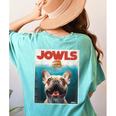 Tan Frenchie Jowls Fawn French Bulldog Mom Top Dad Women's Comfort Colors T-Shirt Back Print Chalky Mint