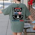 Chill The Fourth Out 4th Of July Cute French Bulldog Women's Comfort Colors T-Shirt Back Print Moss