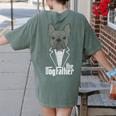 The Dogfather French Bulldog Dad Frenchie Papa T-Shirt Women's Comfort Colors T-Shirt Back Print Moss