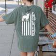 French Bulldog American Flag Frenchie Dog Women's Comfort Colors T-Shirt Back Print Moss