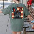 French Bulldog Dog Motif USA Patriot 4th Of July Women's Comfort Colors T-Shirt Back Print Moss