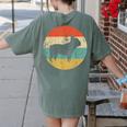 French Bulldog Retro Dog Women's Comfort Colors T-Shirt Back Print Moss