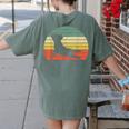French Bulldog Yoga Frenchie Women's Comfort Colors T-Shirt Back Print Moss