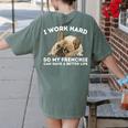 Frenchie Better Life French Bulldog Dog Lover Women's Comfort Colors T-Shirt Back Print Moss