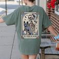 Frenchie Dog Mom Tarot Card French Bulldog Skeleton Mom Women's Comfort Colors T-Shirt Back Print Moss