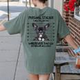 Personal Stalker French Bulldog Women's Comfort Colors T-Shirt Back Print Moss