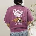 English Bulldog Apparel Bulldog Mom Life Is Ruff Women's Comfort Colors T-Shirt Back Print Berry