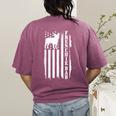 French Bulldog American Flag Frenchie Dog Women's Comfort Colors T-Shirt Back Print Berry