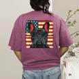 French Bulldog Dog Motif USA Patriot 4th Of July Women's Comfort Colors T-Shirt Back Print Berry