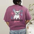 French Bulldog Mama Frenchie Dog Mom Women's Comfort Colors T-Shirt Back Print Berry