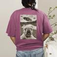 French Bulldog And UFO UFO And French Bulldog Selfie Women's Comfort Colors T-Shirt Back Print Berry