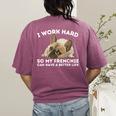 Frenchie Better Life French Bulldog Dog Lover Women's Comfort Colors T-Shirt Back Print Berry
