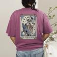 Frenchie Dog Mom Tarot Card French Bulldog Skeleton Mom Women's Comfort Colors T-Shirt Back Print Berry