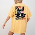 Chill The Fourth Out 4th Of July Cute French Bulldog Women's Comfort Colors T-Shirt Back Print Mustard