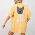 The Dogfather French Bulldog Dad Frenchie Papa T-Shirt Women's Comfort Colors T-Shirt Back Print Mustard