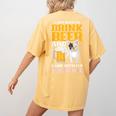 Drink Beer & Hang With My Frenchie French Bulldog Dad Women's Comfort Colors T-Shirt Back Print Mustard