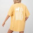 French Bulldog American Flag Frenchie Dog Women's Comfort Colors T-Shirt Back Print Mustard