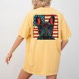 French Bulldog Dog Motif USA Patriot 4th Of July Women's Comfort Colors T-Shirt Back Print Mustard