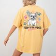 French Bulldog Mama Frenchie Dog Mom Women's Comfort Colors T-Shirt Back Print Mustard