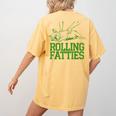 French Bulldog Rolling Fatties Dog Lover Puppy Owner Women's Comfort Colors T-Shirt Back Print Mustard