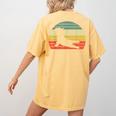 French Bulldog Yoga Frenchie Women's Comfort Colors T-Shirt Back Print Mustard