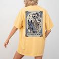 Frenchie Dog Mom Tarot Card French Bulldog Skeleton Mom Women's Comfort Colors T-Shirt Back Print Mustard