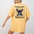 Personal Stalker French Bulldog Women's Comfort Colors T-Shirt Back Print Mustard