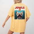 Tan Frenchie Jowls Fawn French Bulldog Mom Top Dad Women's Comfort Colors T-Shirt Back Print Mustard