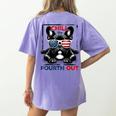 Chill The Fourth Out 4th Of July Cute French Bulldog Women's Comfort Colors T-Shirt Back Print Violet
