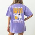Drink Beer & Hang With My Frenchie French Bulldog Dad Women's Comfort Colors T-Shirt Back Print Violet
