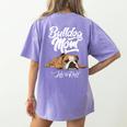 English Bulldog Apparel Bulldog Mom Life Is Ruff Women's Comfort Colors T-Shirt Back Print Violet