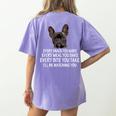 Every Snack You Make French Bulldog Mom And Frenchie Dad Women's Comfort Colors T-Shirt Back Print Violet