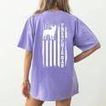 French Bulldog American Flag Frenchie Dog Women's Comfort Colors T-Shirt Back Print Violet