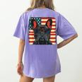 French Bulldog Dog Motif USA Patriot 4th Of July Women's Comfort Colors T-Shirt Back Print Violet