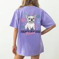 French Bulldog Mama Frenchie Dog Mom Women's Comfort Colors T-Shirt Back Print Violet