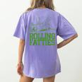 French Bulldog Rolling Fatties Dog Lover Puppy Owner Women's Comfort Colors T-Shirt Back Print Violet
