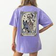 Frenchie Dog Mom Tarot Card French Bulldog Skeleton Mom Women's Comfort Colors T-Shirt Back Print Violet