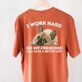 Frenchie Better Life French Bulldog Dog Lover Women's Comfort Colors T-Shirt Back Print Yam