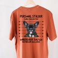 Personal Stalker French Bulldog Women's Comfort Colors T-Shirt Back Print Yam