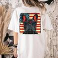 French Bulldog Dog Motif USA Patriot 4th Of July Women's Comfort Colors T-Shirt Back Print Ivory
