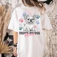 French Bulldog Mama Frenchie Dog Mom Women's Comfort Colors T-Shirt Back Print Ivory