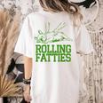 French Bulldog Rolling Fatties Dog Lover Puppy Owner Women's Comfort Colors T-Shirt Back Print Ivory