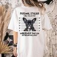 Personal Stalker French Bulldog Women's Comfort Colors T-Shirt Back Print Ivory
