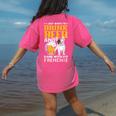 Drink Beer & Hang With My Frenchie French Bulldog Dad Women's Comfort Colors T-Shirt Back Print Crunchberry