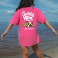 English Bulldog Apparel Bulldog Mom Life Is Ruff Women's Comfort Colors T-Shirt Back Print Crunchberry